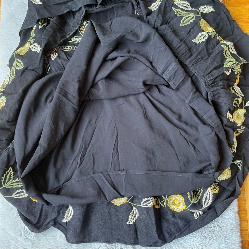 Hale Bob Los Angeles Embroidered Tiered Mini Dress - Black - Size M - Picture 7 of 12
